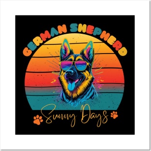 German Shepherd Sunny Days Posters and Art